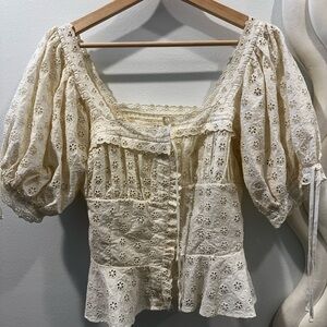 Doen docia blouse in nutmilk medium